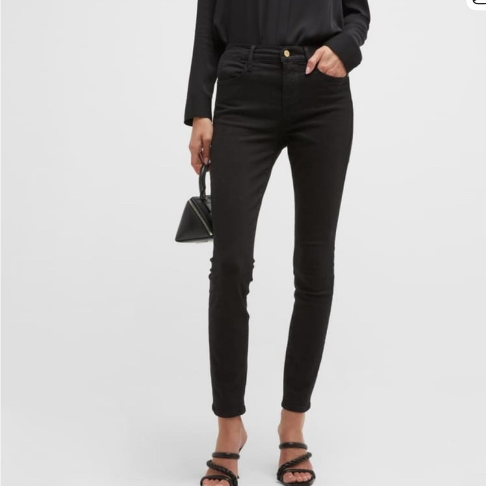 NWOT Frame Le High Denim Women's Black Skinny Jeans-Film Noir